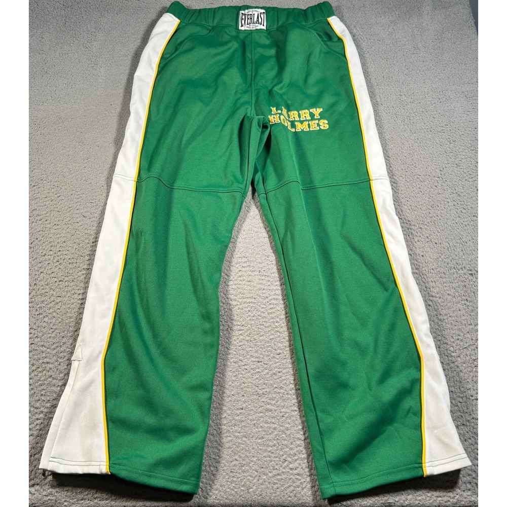 Everlast Larry Holmes Pants‎ Men Large Green Ankle Zip Track Sample Heritage Y2K